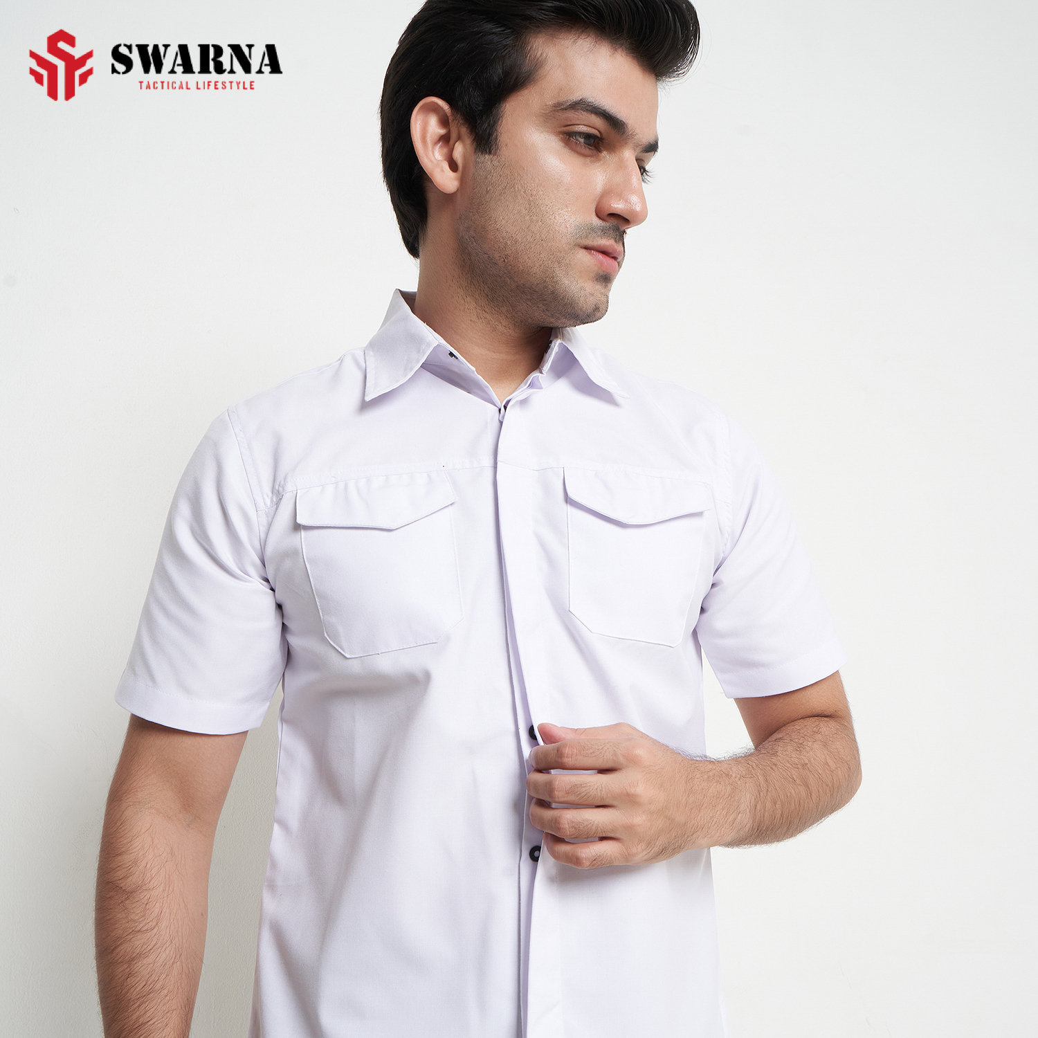 VANQUISH SHIRT SHORT WHITE L